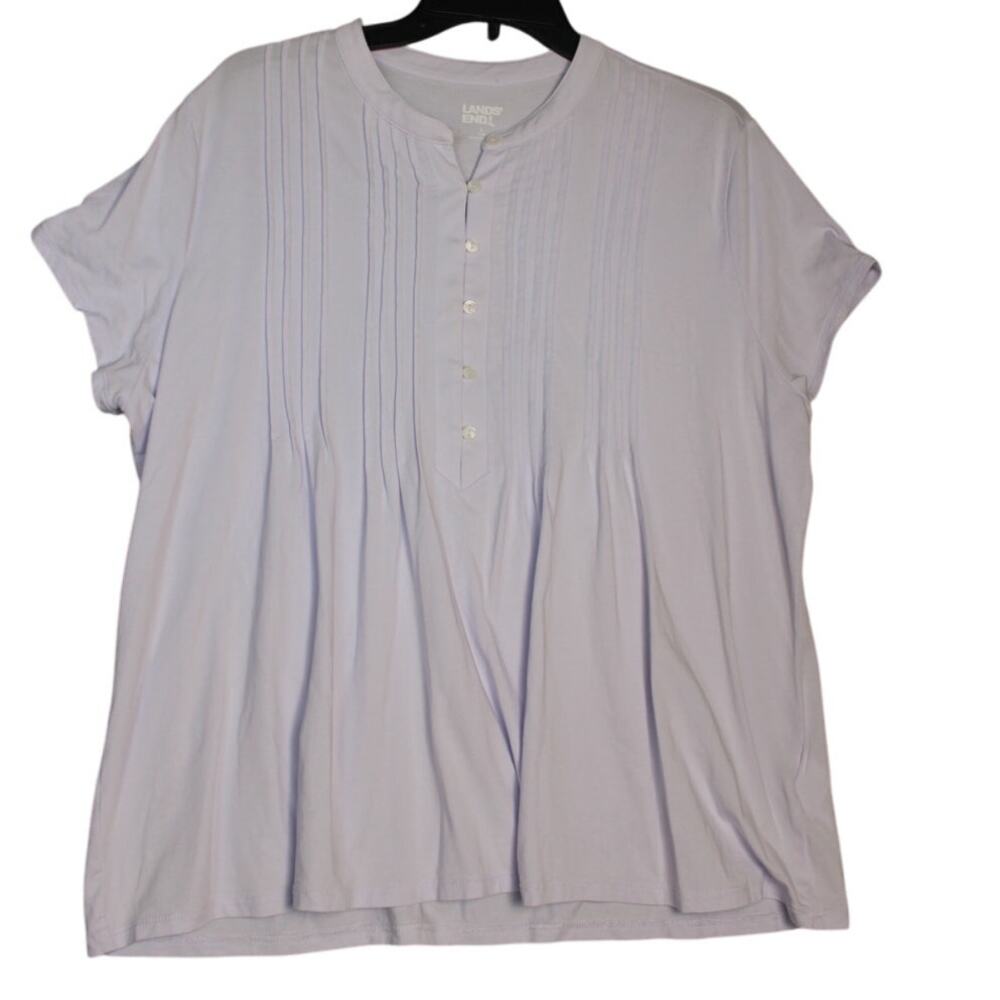 Lands' End Womens Light Purple SS‎ Blouse Size Large